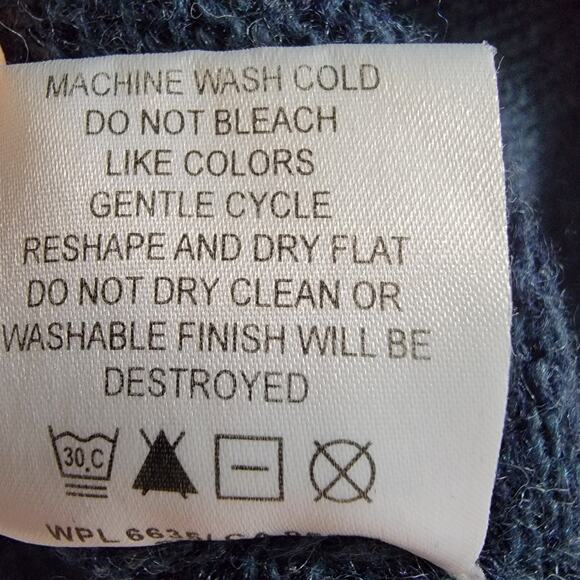 Woolrich Wool Sweater Mens M Navy Preppy Cozy Ski Chalet Business Casual *READ - Picture 10 of 10